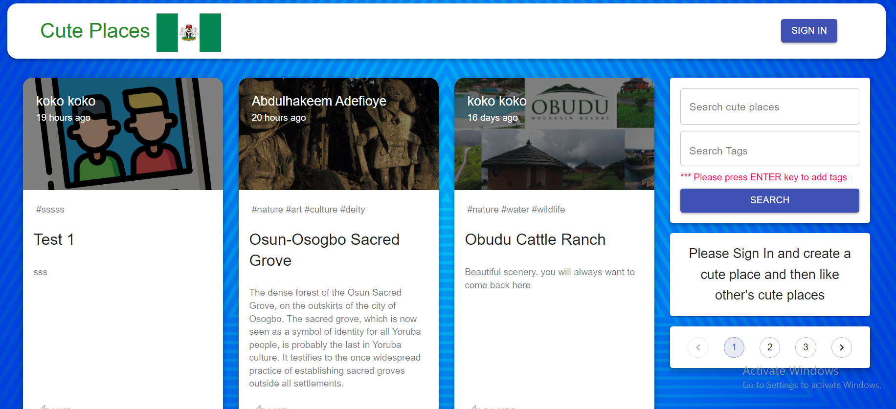 Cute Places App